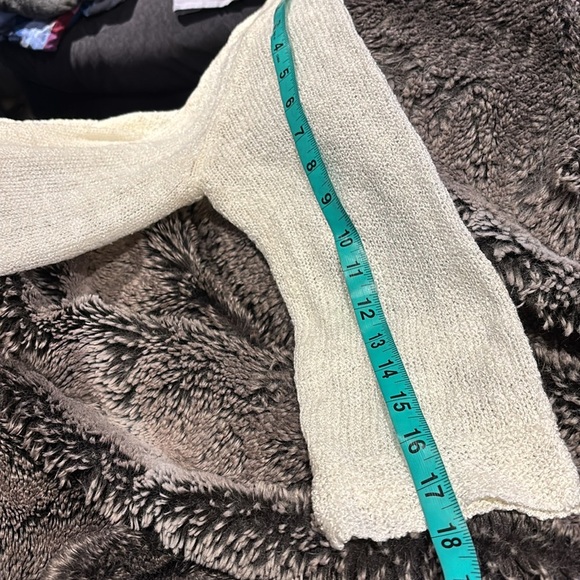 Alexandra + Oak off white Mesh 3/4 sleeves open cardigan Sz M - Picture 5 of 7